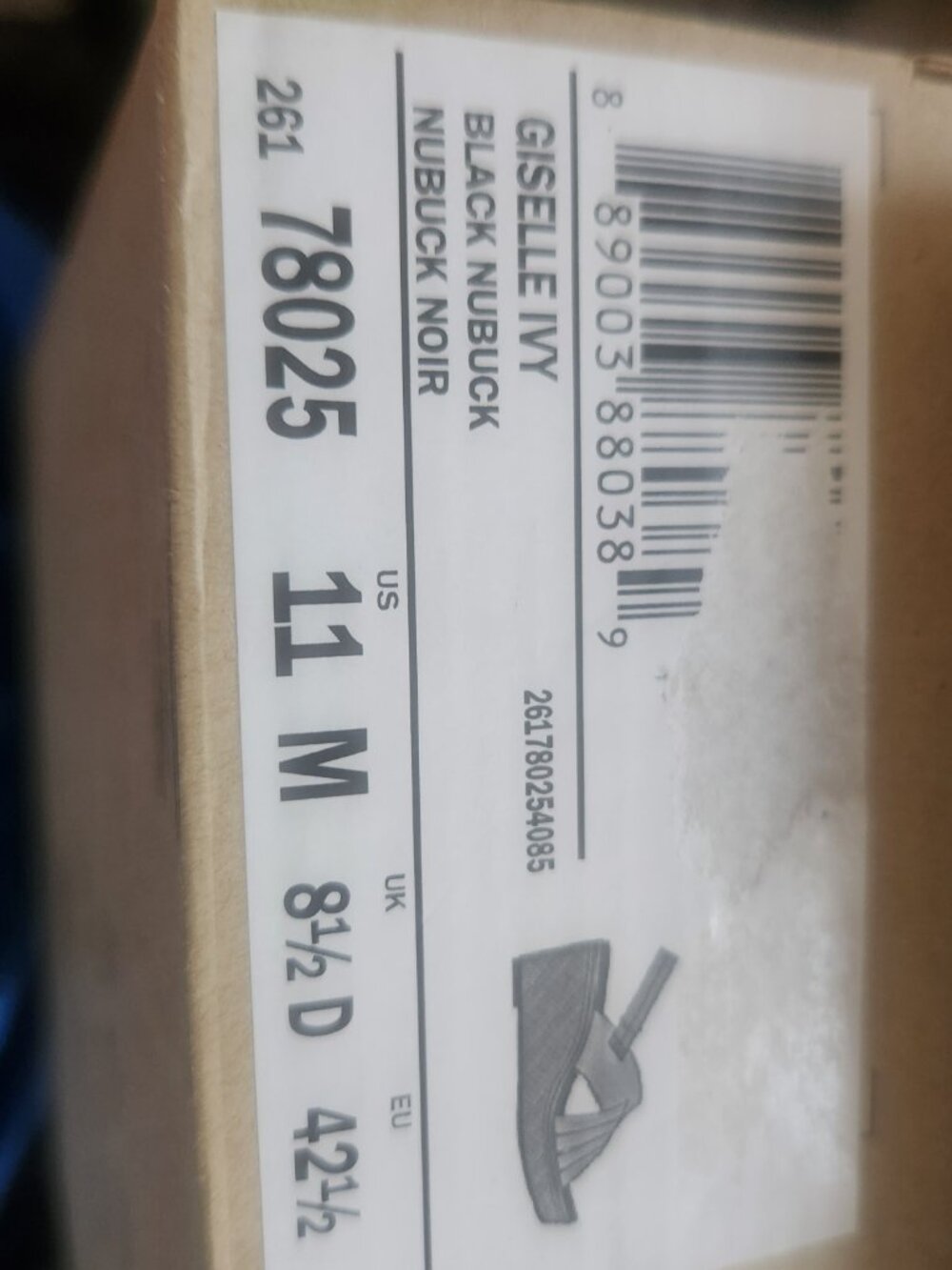 Clarks "Giselle Ivy" Black Nubuck Leather Wedges. NIB. Size 11 - Picture 9 of 9